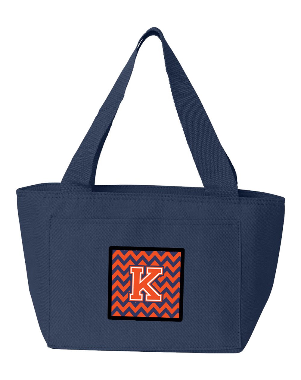 Letter K Chevron Orange and Blue Lunch Bag CJ1042-KNA-8808