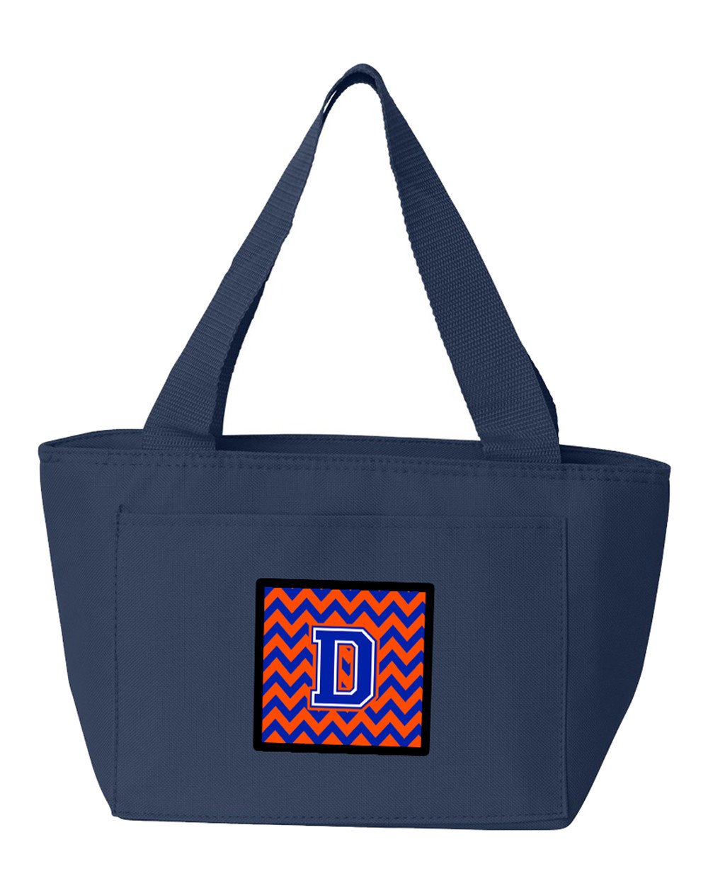 Letter D Chevron Orange and Blue Lunch Bag CJ1044-DNA-8808