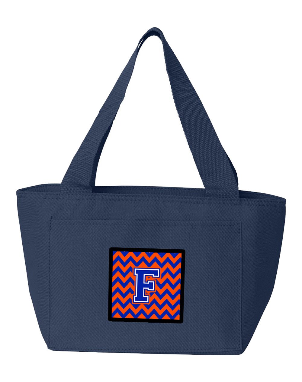 Letter F Chevron Orange and Blue Lunch Bag CJ1044-FNA-8808