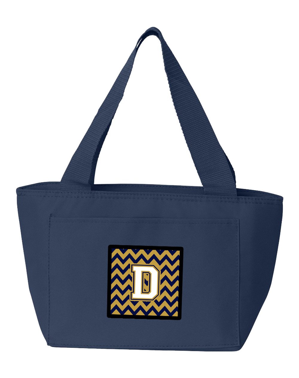 Letter D Chevron Navy Blue and Gold Lunch Bag CJ1057-DNA-8808