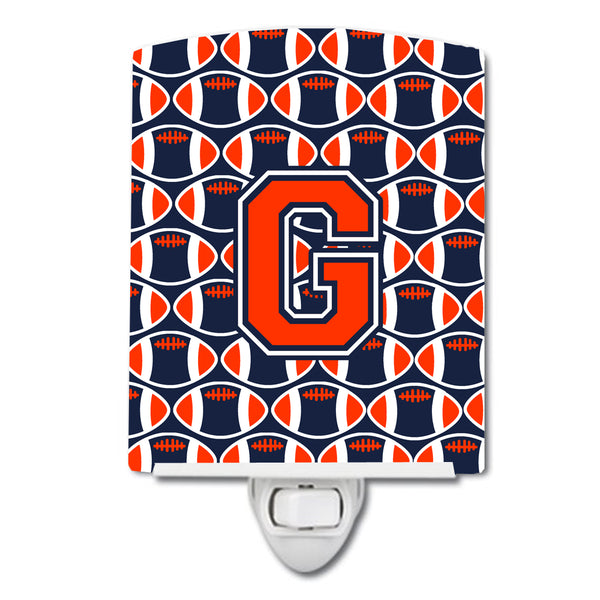 Letter G Football Orange, Blue and white Ceramic Night Light CJ1066-GCNL - the-store.com