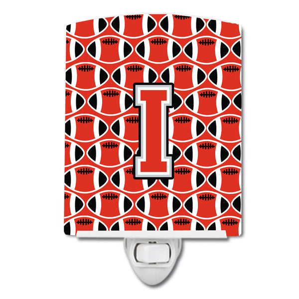 Letter I Football Scarlet and Grey Ceramic Night Light CJ1067-ICNL - the-store.com