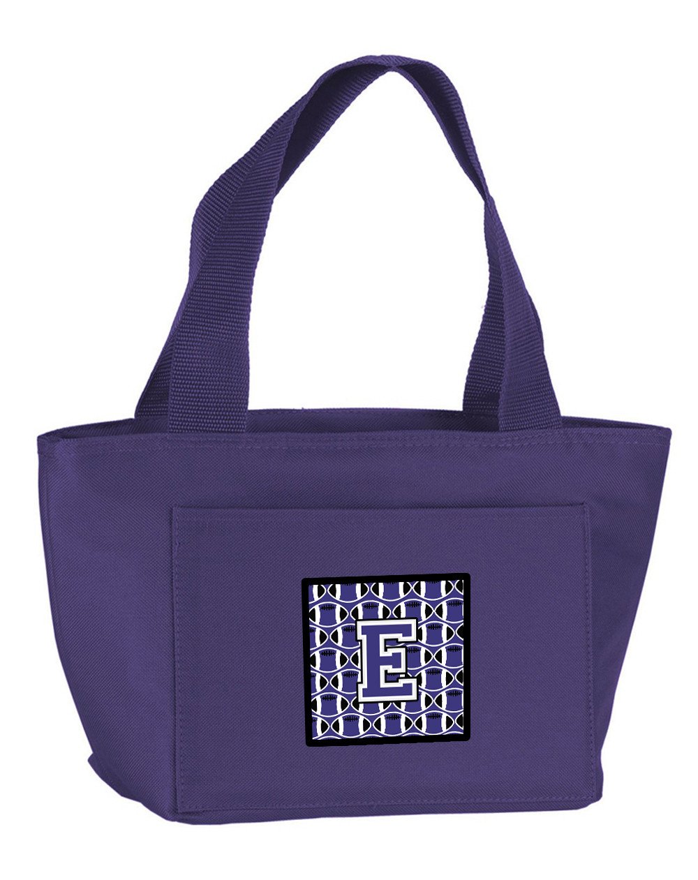 Letter E Football Purple and White Lunch Bag CJ1068-EPR-8808