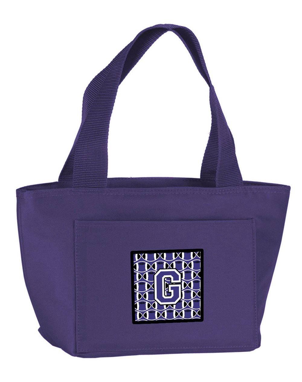 Letter G Football Purple and White Lunch Bag CJ1068-GPR-8808
