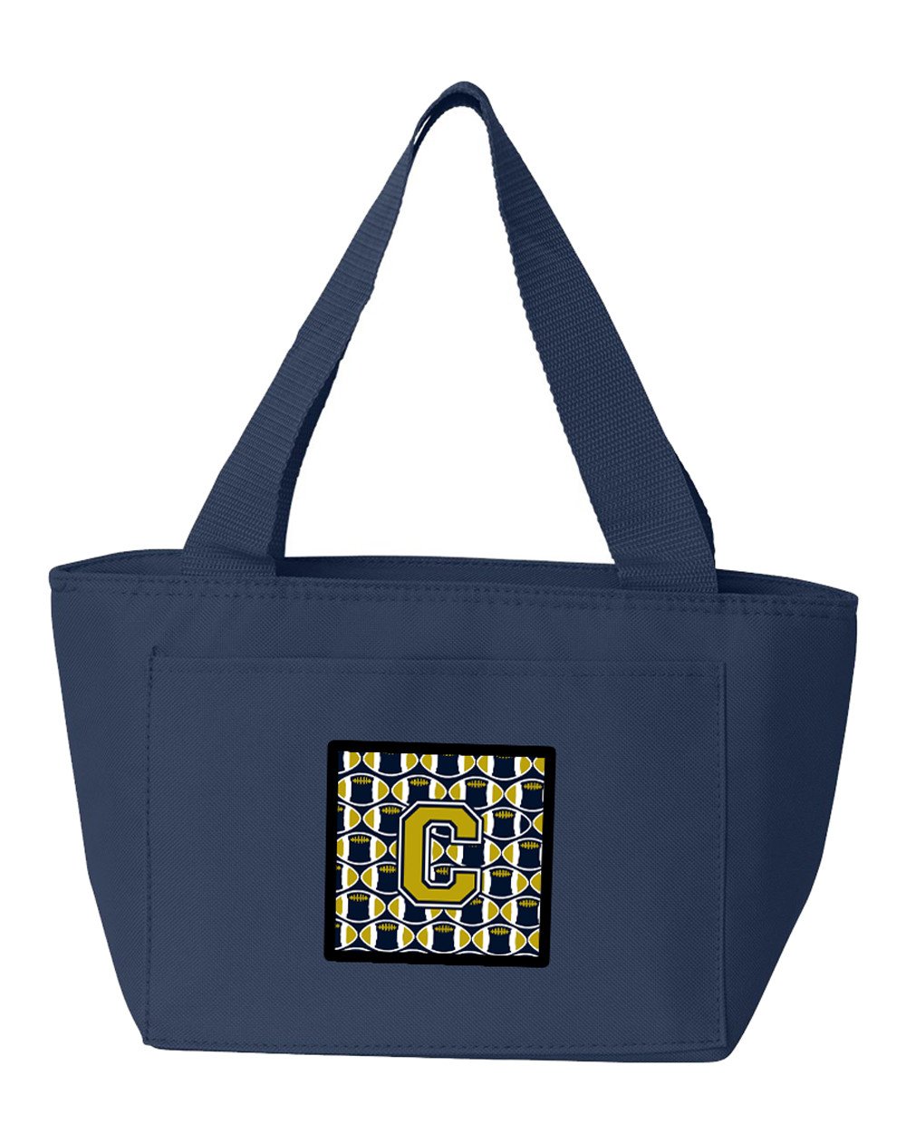 Letter C Football Blue and Gold Lunch Bag CJ1074-CNA-8808