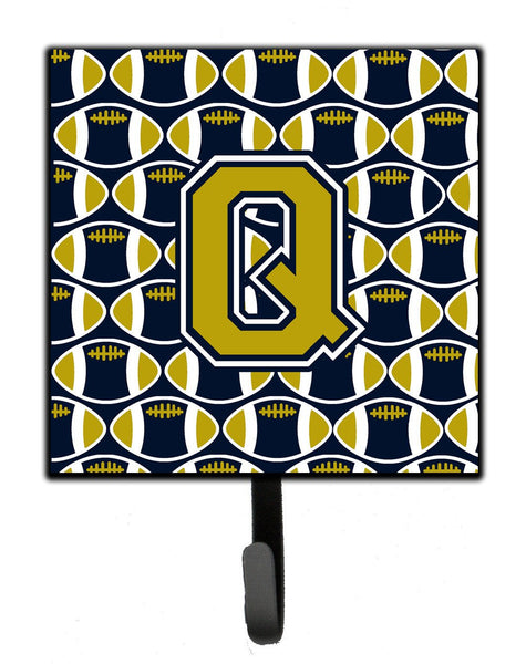 Letter Q Football Blue and Gold Leash or Key Holder CJ1074-QSH4 by Caroline's Treasures