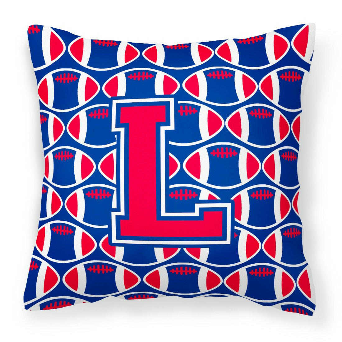 Letter+L+Football+Harvard+Crimson+and+Yale+Blue+Fabric+Decorative+Pillow+CJ1076-LPW1414+by+Caroline's+Treasures