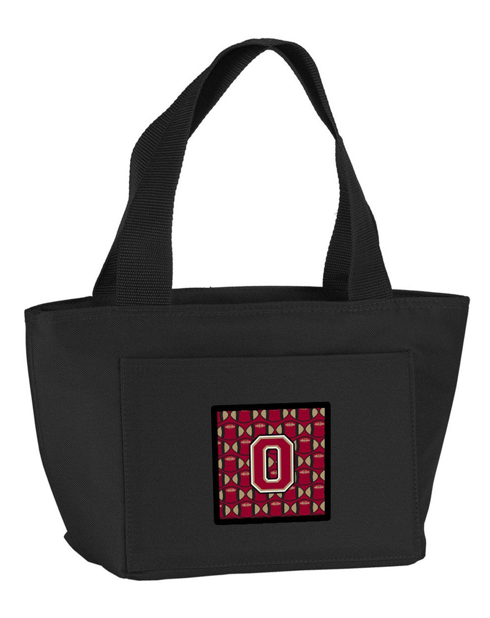 Letter O Football Garnet and Gold Lunch Bag CJ1078-OBK-8808