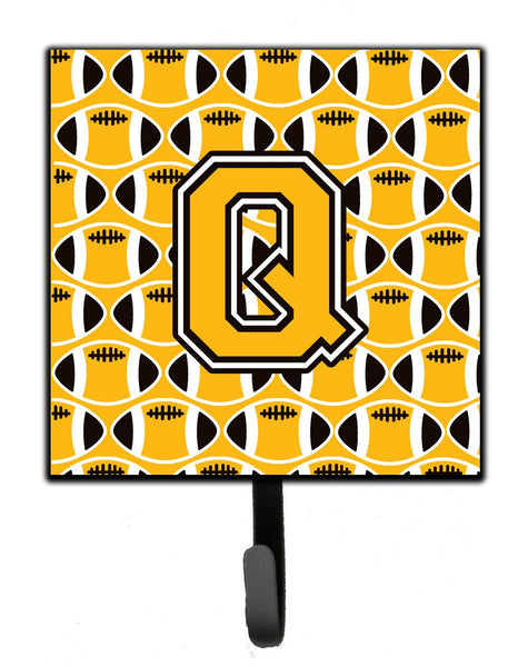 Letter Q Football Black, Old Gold and White Leash or Key Holder CJ1080-QSH4 by Caroline's Treasures