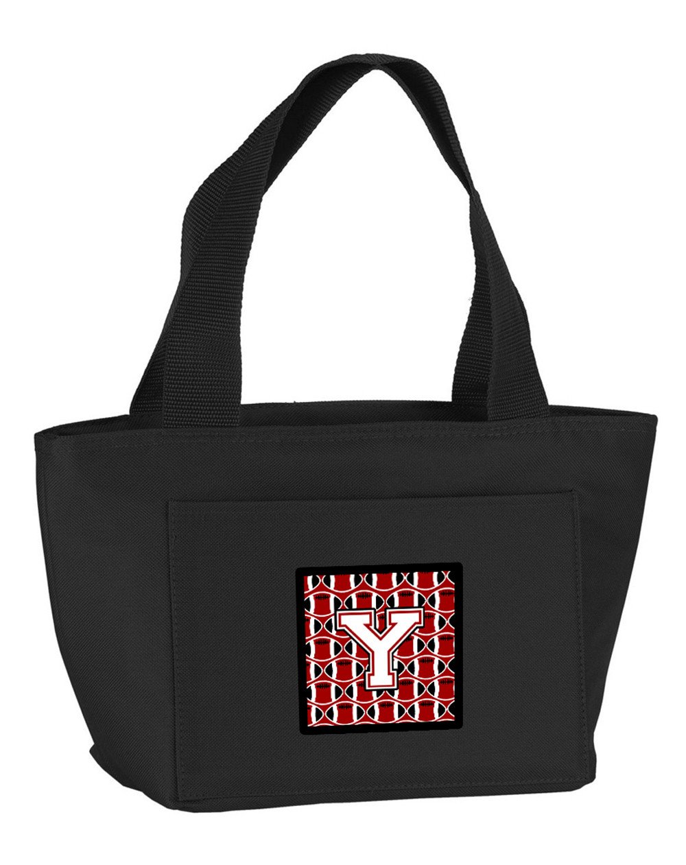 Letter Y Football Cardinal and White Lunch Bag CJ1082-YBK-8808