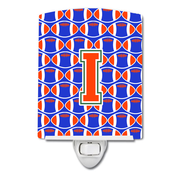 Letter I Football Green, Blue and Orange Ceramic Night Light CJ1083-ICNL - the-store.com