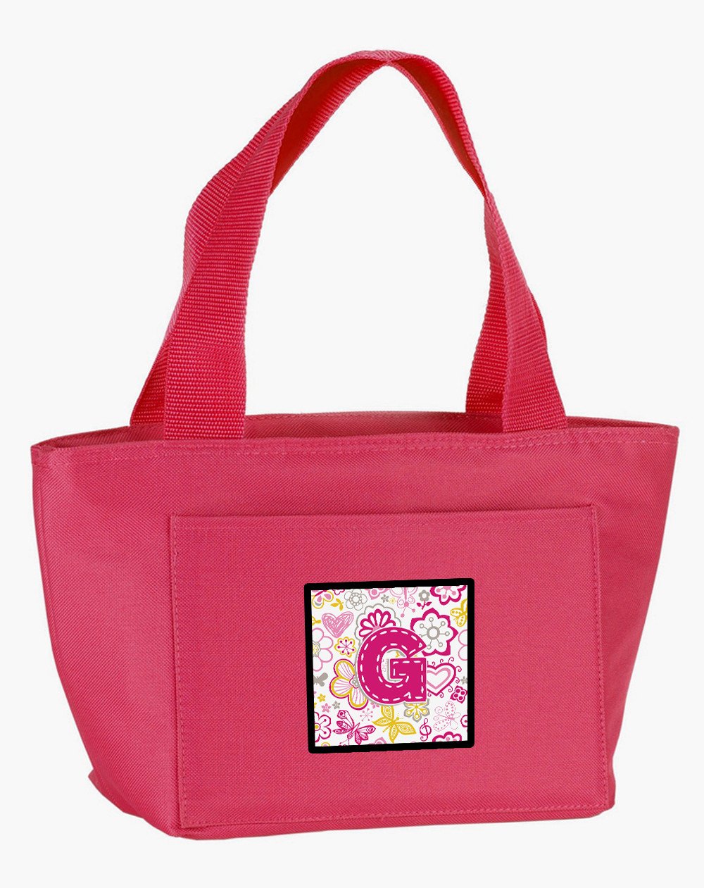 Letter G Flowers and Butterflies Pink Lunch Bag CJ2005-GPK-8808