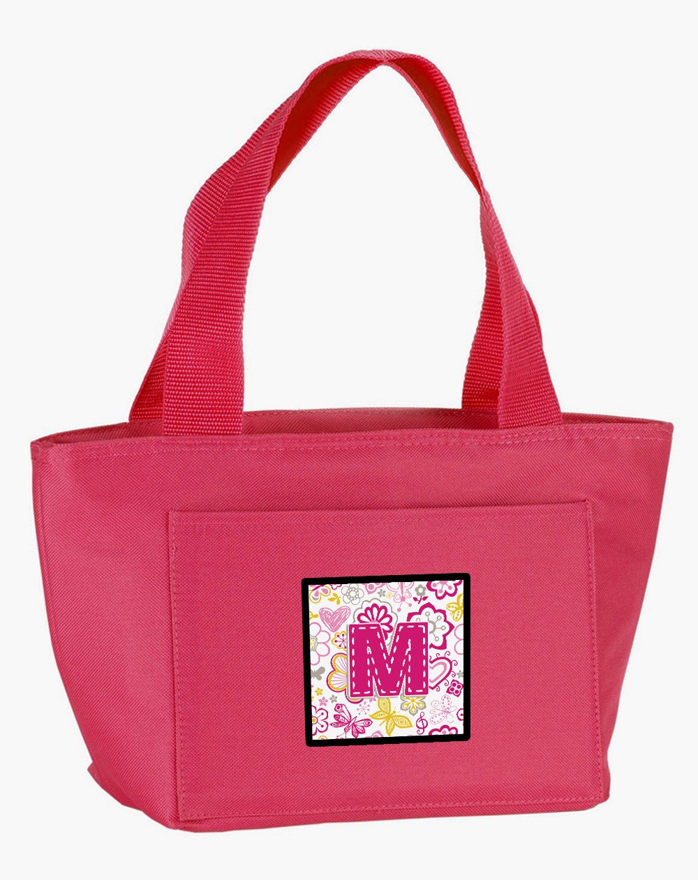 Letter M Flowers and Butterflies Pink Lunch Bag CJ2005-MPK-8808