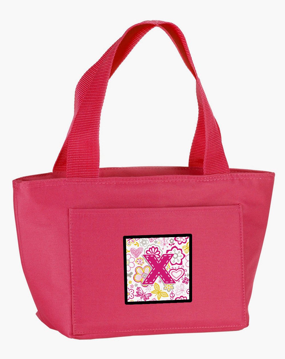 Letter X Flowers and Butterflies Pink Lunch Bag CJ2005-XPK-8808