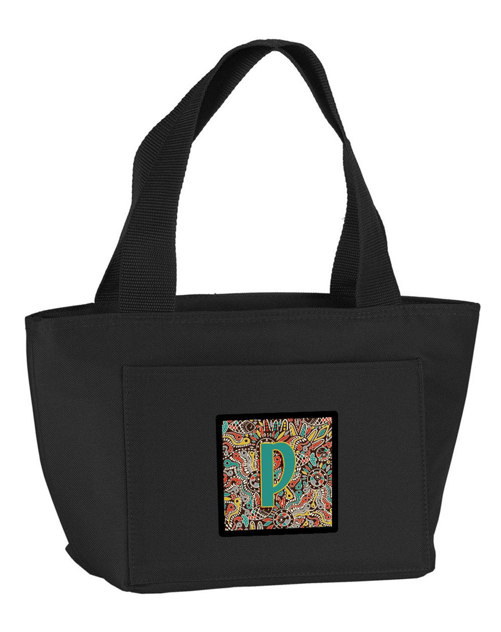 Letter P Retro Tribal Alphabet Initial Lunch Bag CJ2013-PBK-8808