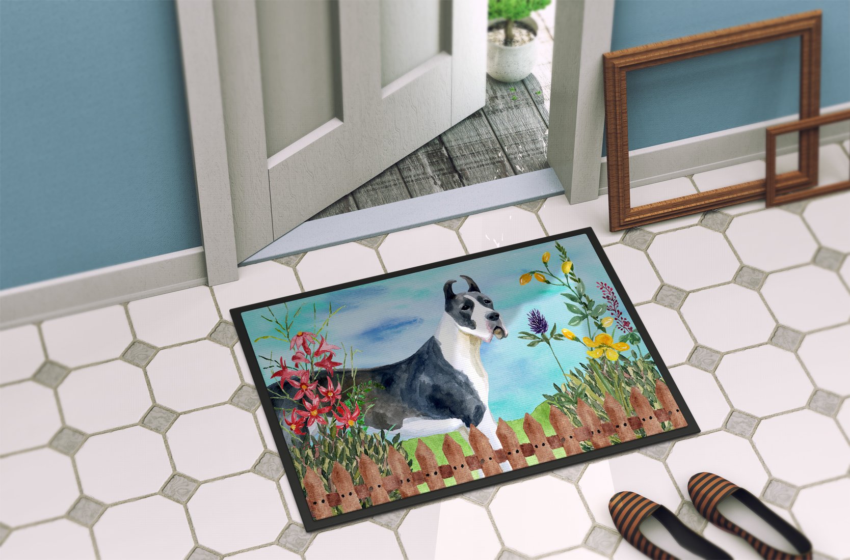 Harlequin Great Dane Spring Indoor or Outdoor Mat 24x36 CK1205JMAT