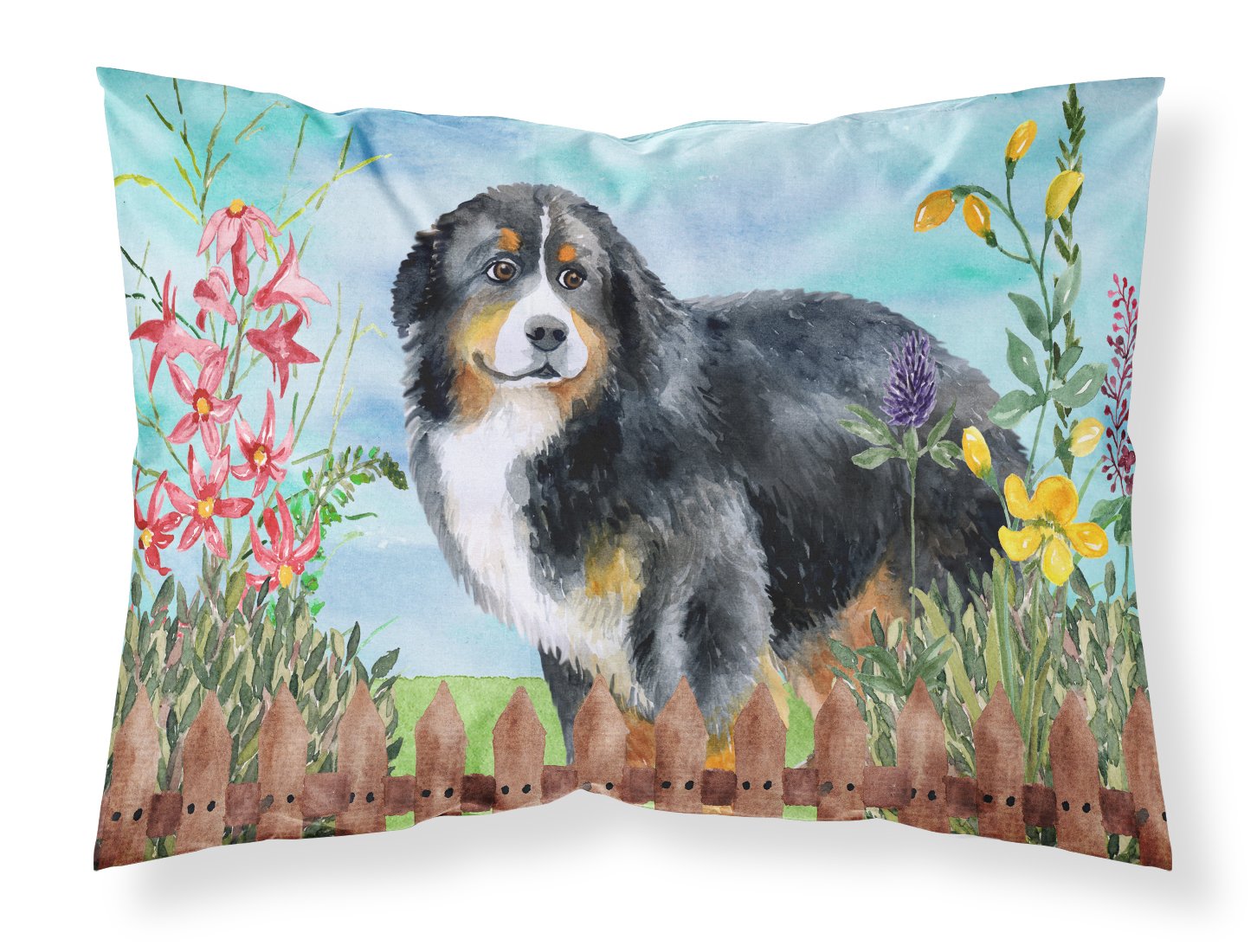 Bernese Mountain Dog Spring Fabric Standard Pillowcase CK1207PILLOWCASE