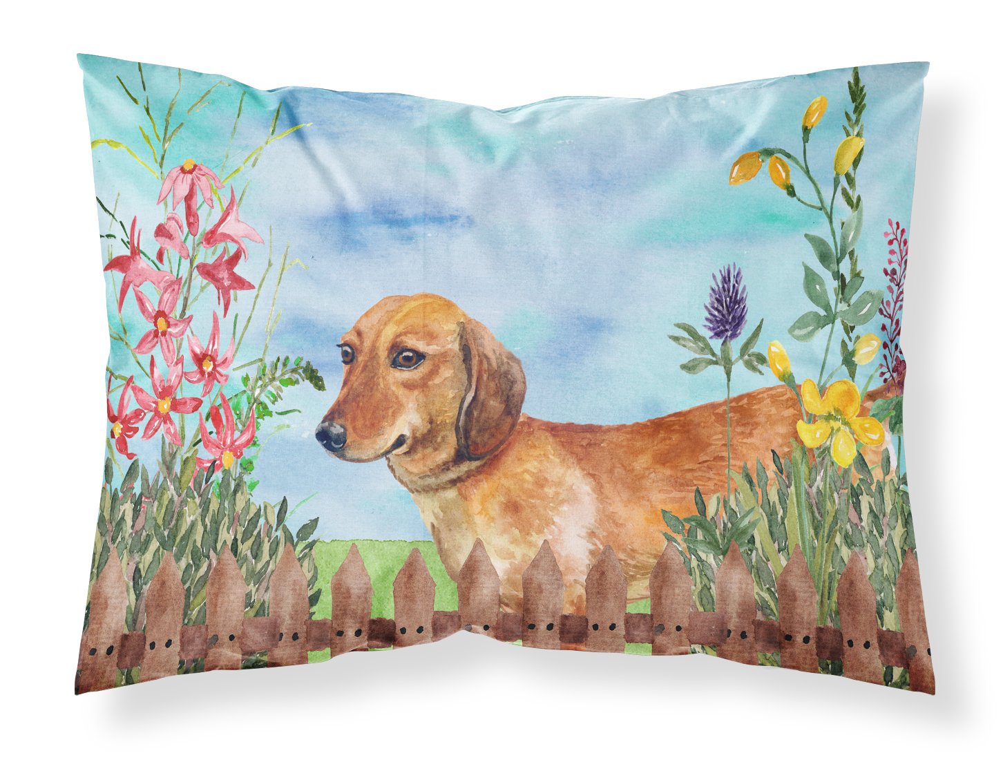 Dachshund Spring Fabric Standard Pillowcase CK1214PILLOWCASE