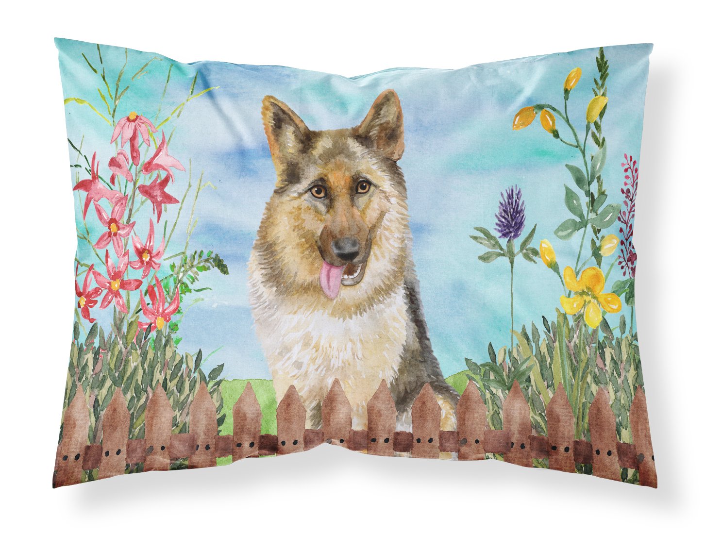 German Shepherd Spring Fabric Standard Pillowcase CK1216PILLOWCASE