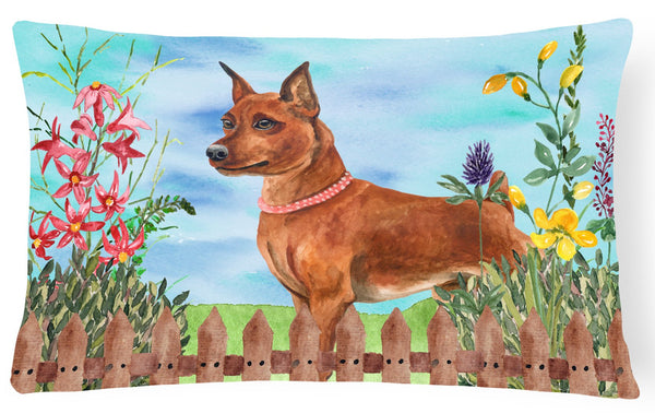 Miniature Pinscher Spring Canvas Fabric Decorative Pillow CK1218PW1216 by Caroline's Treasures