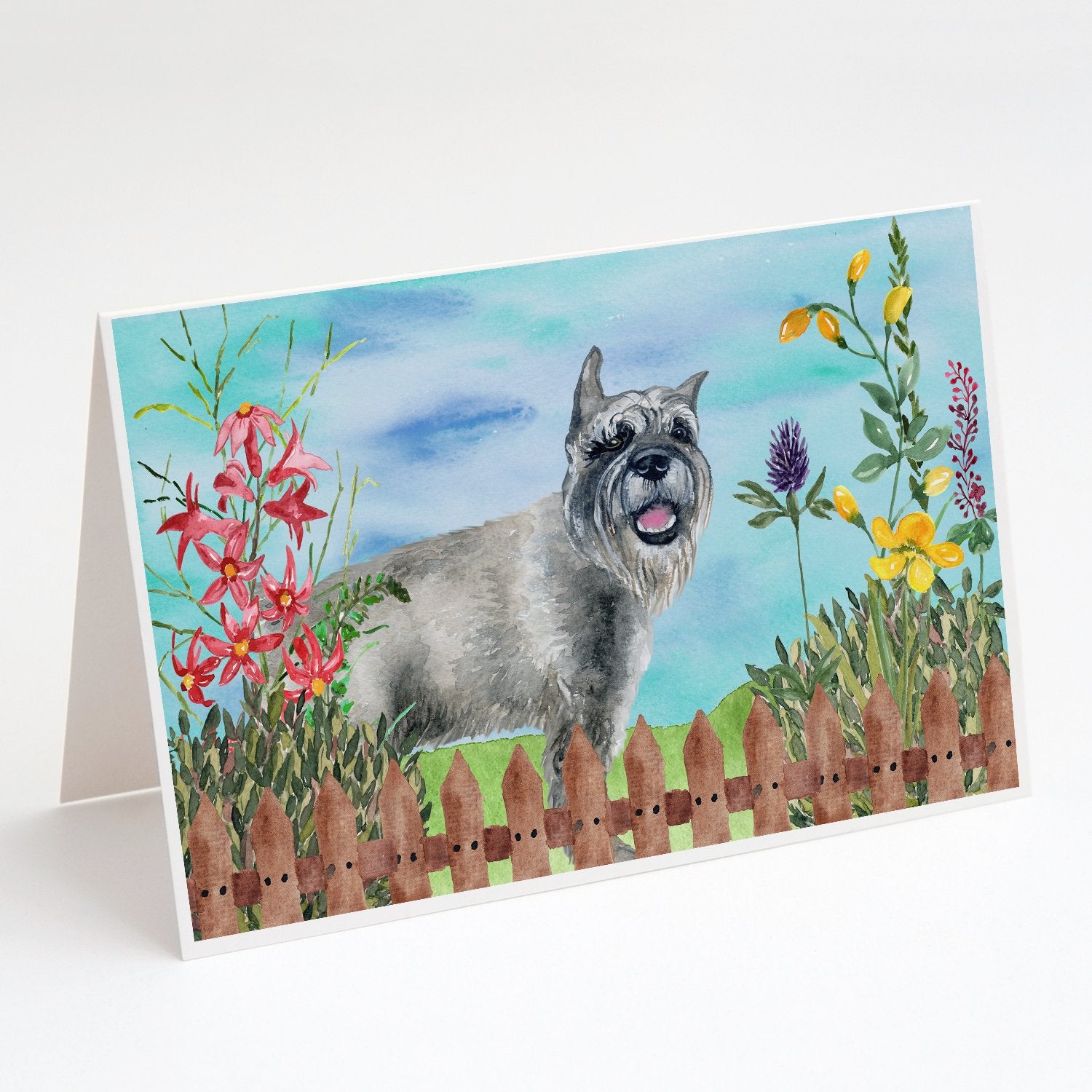 Buy+this+Schnauzer+Spring+Greeting+Cards+and+Envelopes+Pack+of+8