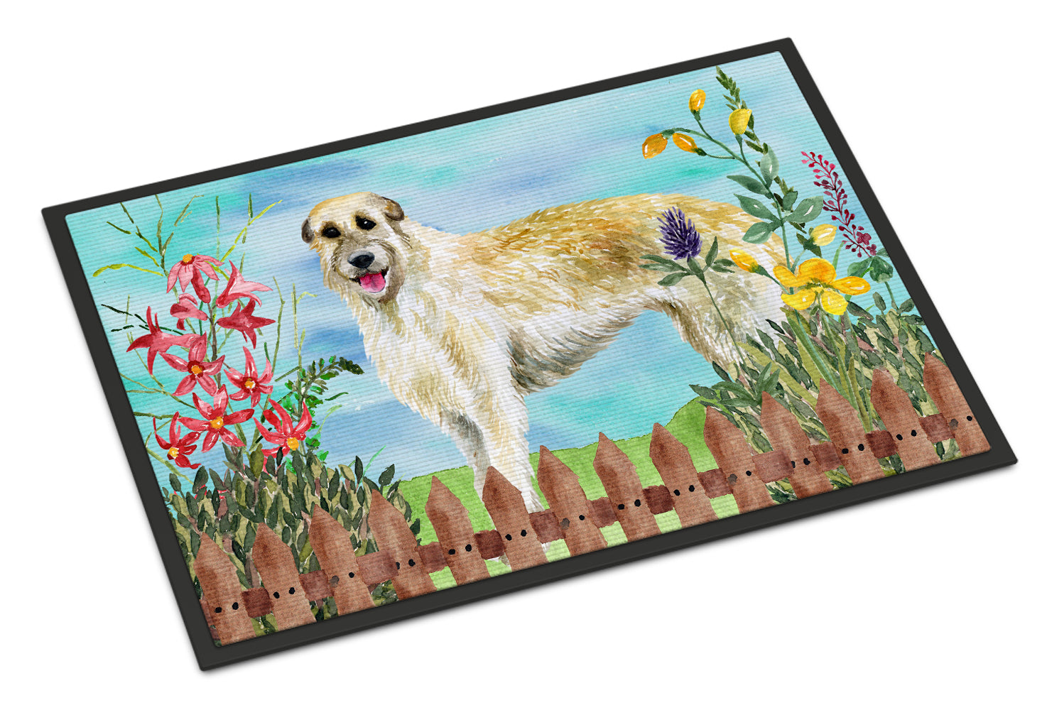 Irish Wolfhound Spring Indoor or Outdoor Mat 18x27 CK1232MAT