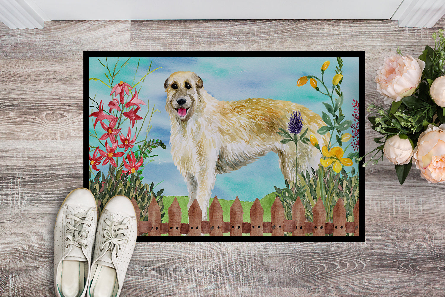 Irish Wolfhound Spring Indoor or Outdoor Mat 18x27 CK1232MAT