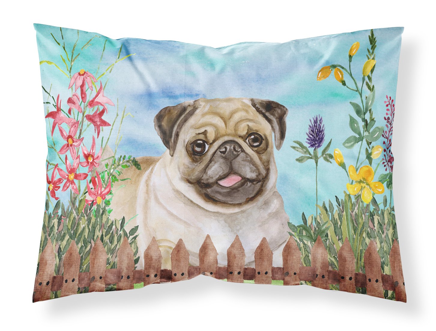 Fawn Pug Spring Fabric Standard Pillowcase CK1280PILLOWCASE