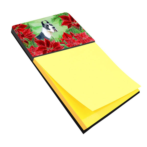 Harlequin Great Dane Poinsettas Sticky Note Holder CK1292SN by Caroline's Treasures