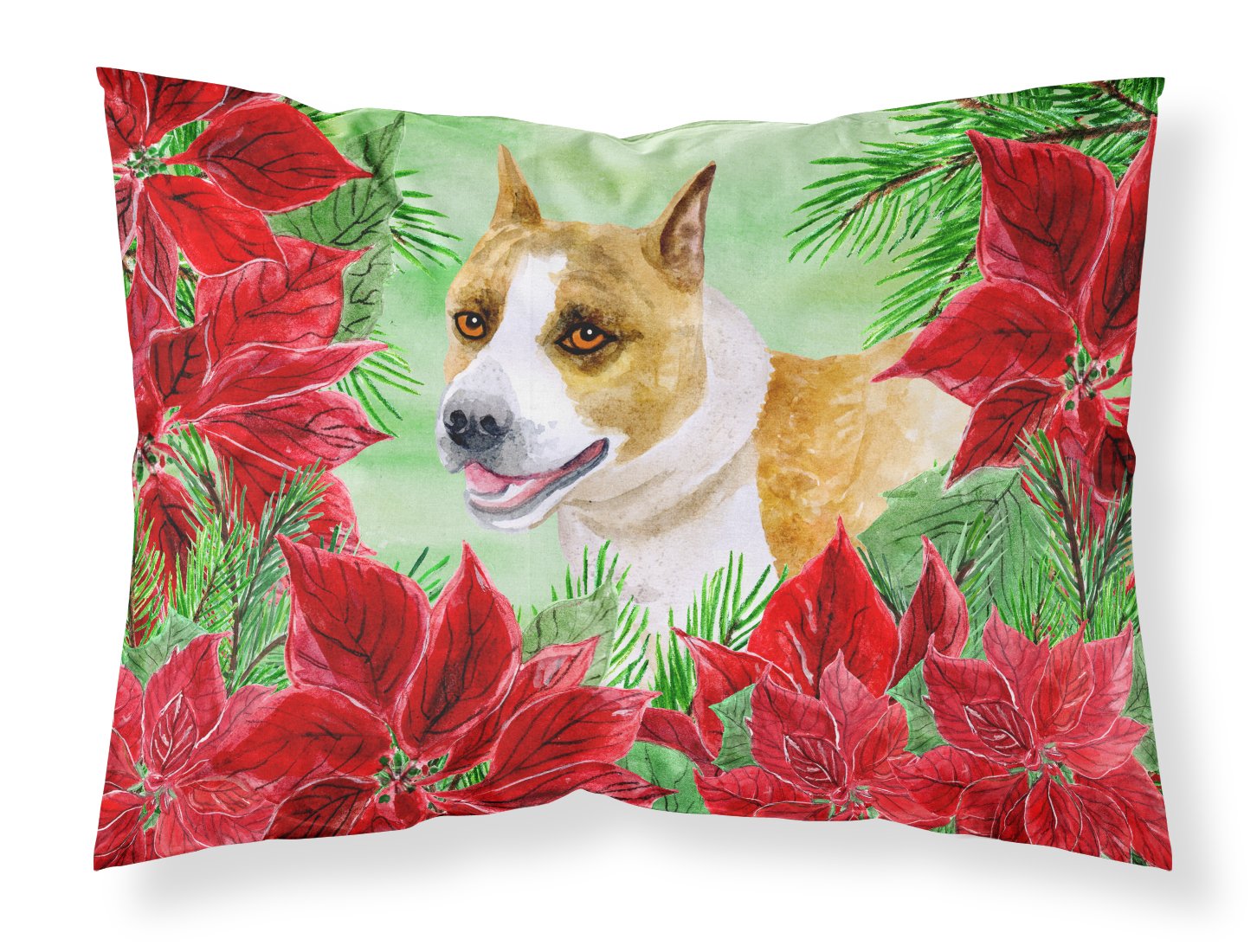 American Staffordshire Poinsettas Fabric Standard Pillowcase CK1293PILLOWCASE