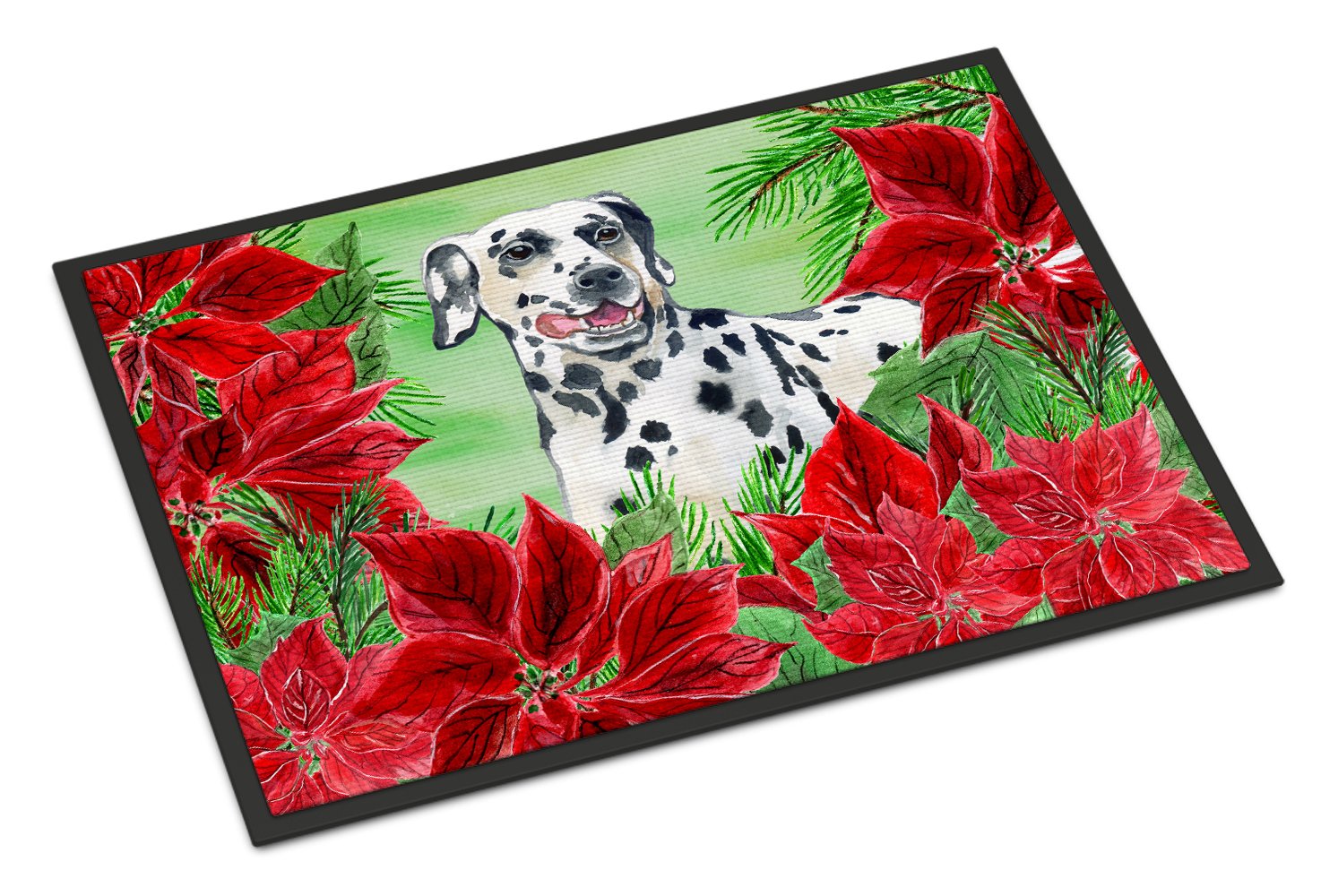 Dalmatian Poinsettas Indoor or Outdoor Mat 24x36 CK1301JMAT