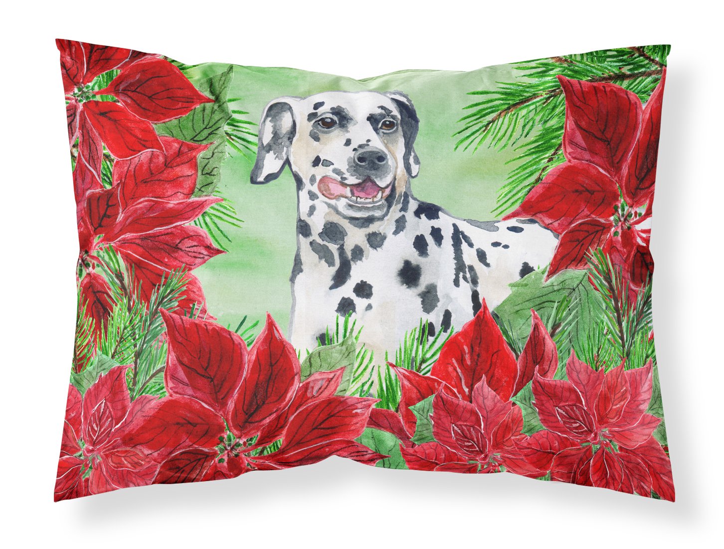 Dalmatian Poinsettas Fabric Standard Pillowcase CK1301PILLOWCASE