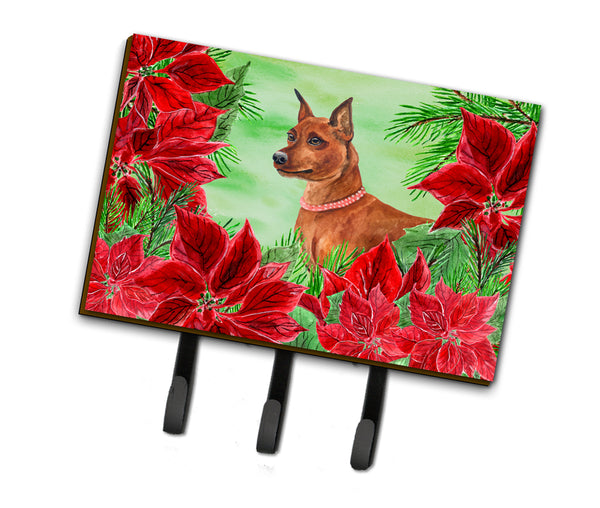 Miniature Pinscher Poinsettas Leash or Key Holder CK1304TH68  the-store.com.