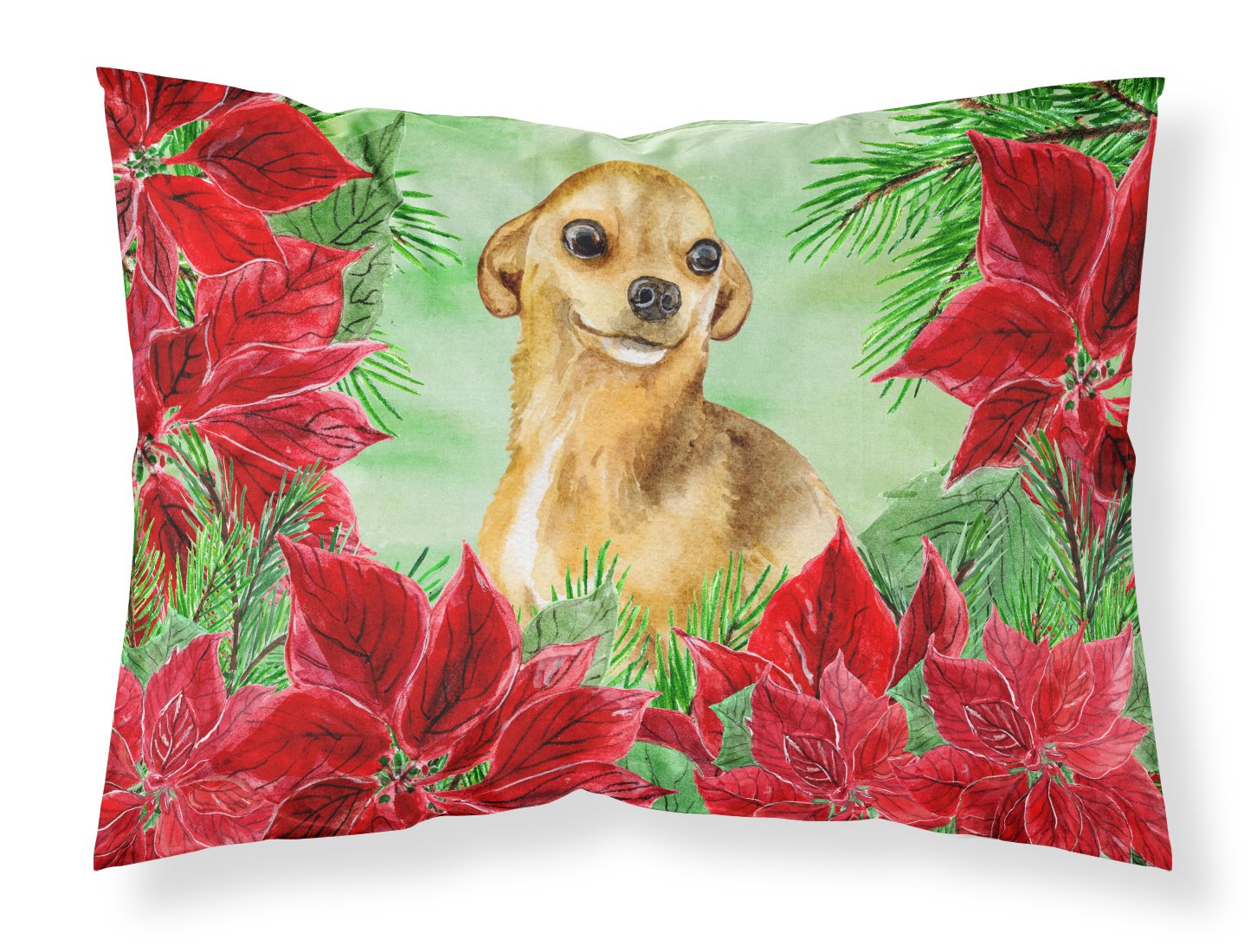 Chihuahua Poinsettas Fabric Standard Pillowcase CK1306PILLOWCASE