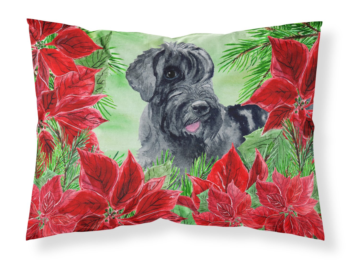 Giant Schnauzer Poinsettas Fabric Standard Pillowcase CK1308PILLOWCASE