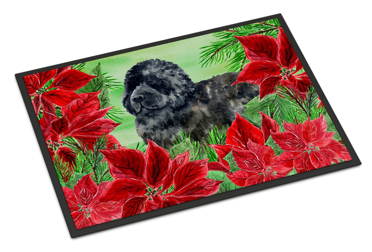 Newfoundland Poinsettas Indoor or Outdoor Mat 24x36 CK1319JMAT