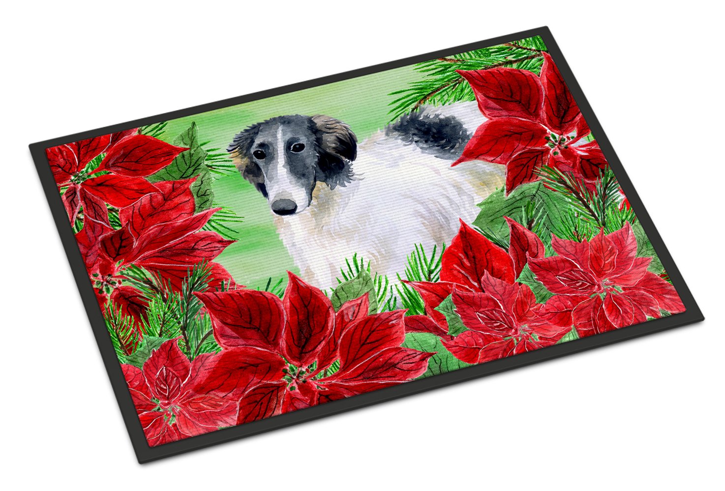 Borzoi Poinsettas Indoor or Outdoor Mat 24x36 CK1320JMAT