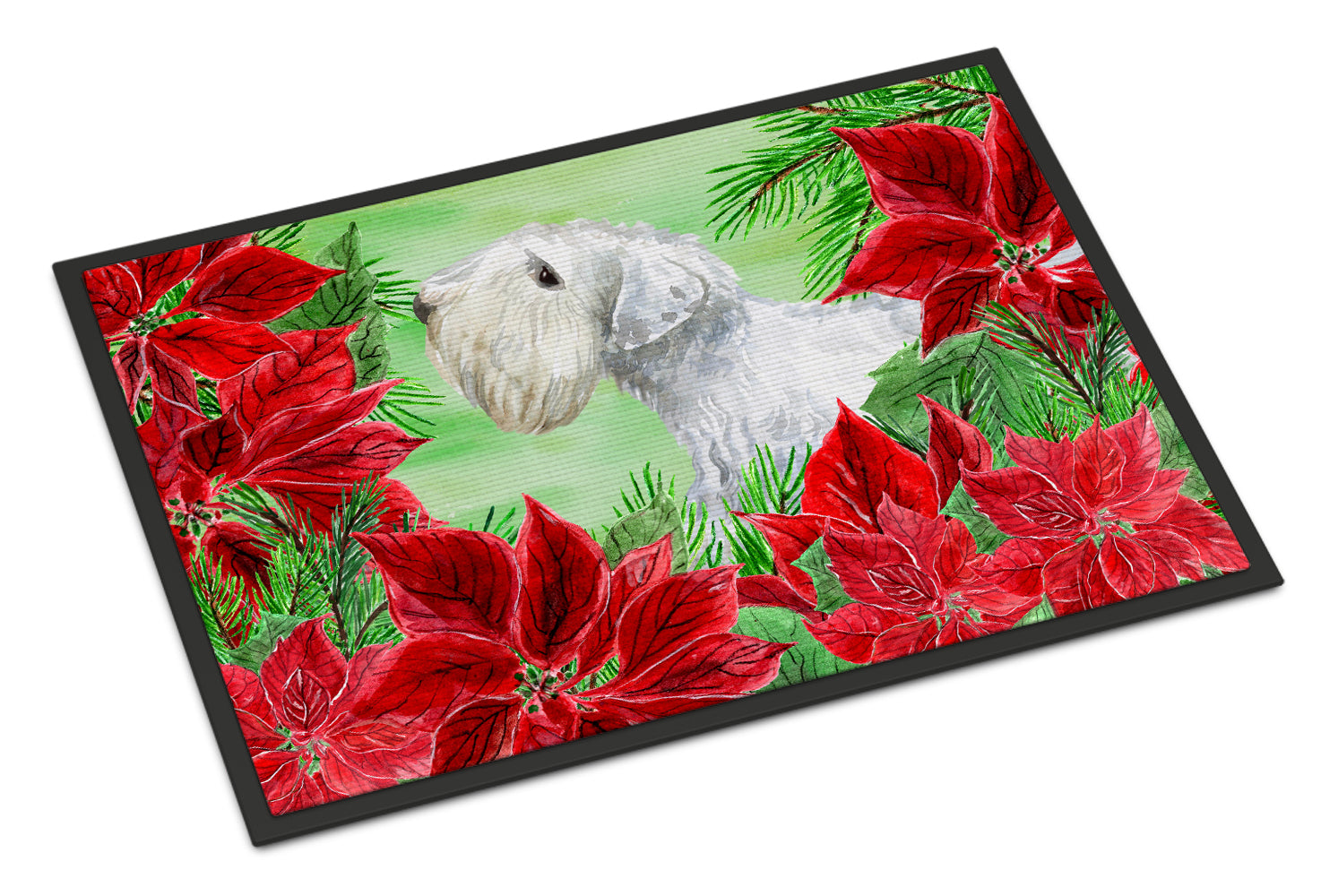 Sealyham Terrier Poinsettas Indoor or Outdoor Mat 18x27 CK1332MAT