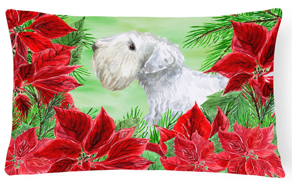 Sealyham Terrier Poinsettas Canvas Fabric Decorative Pillow CK1332PW1216 by Caroline's Treasures