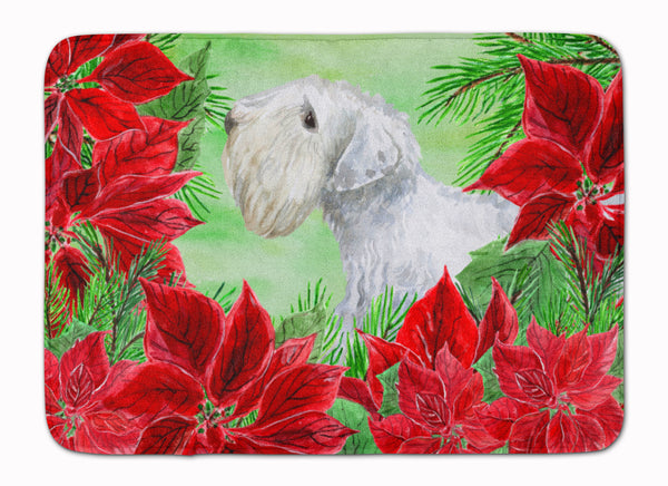 Sealyham Terrier Poinsettas Machine Washable Memory Foam Mat CK1332RUG - the-store.com