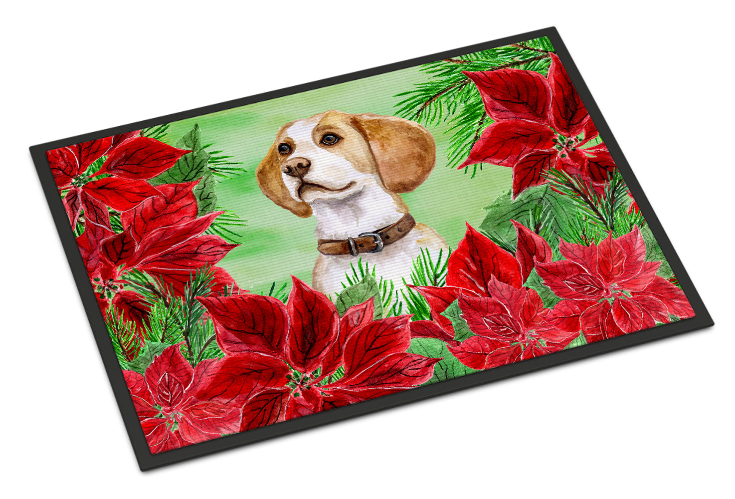 Beagle Poinsettas Indoor or Outdoor Mat 18x27 CK1334MAT