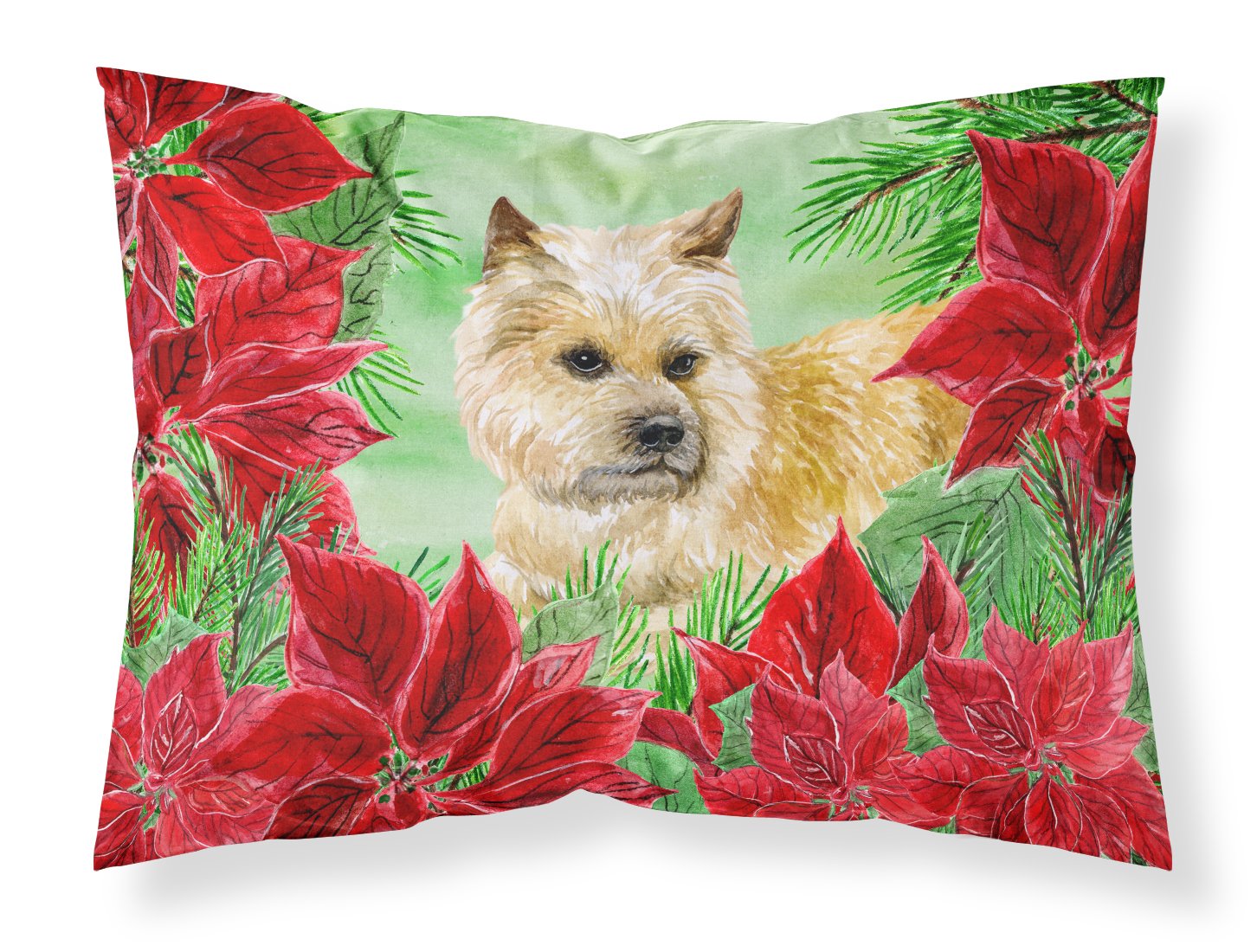 Cairn Terrier Poinsettas Fabric Standard Pillowcase CK1338PILLOWCASE