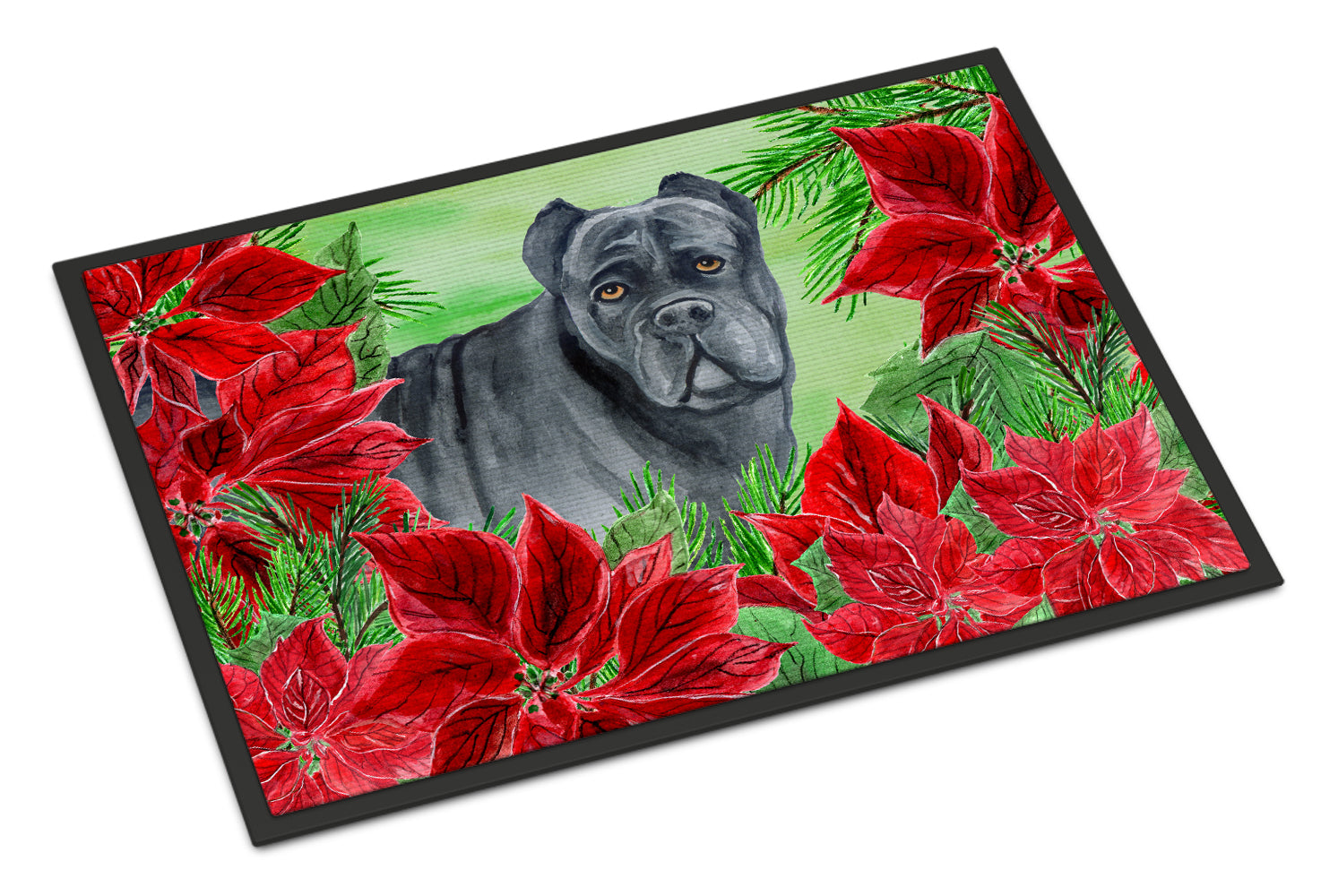 Cane Corso Poinsettas Indoor or Outdoor Mat 18x27 CK1342MAT