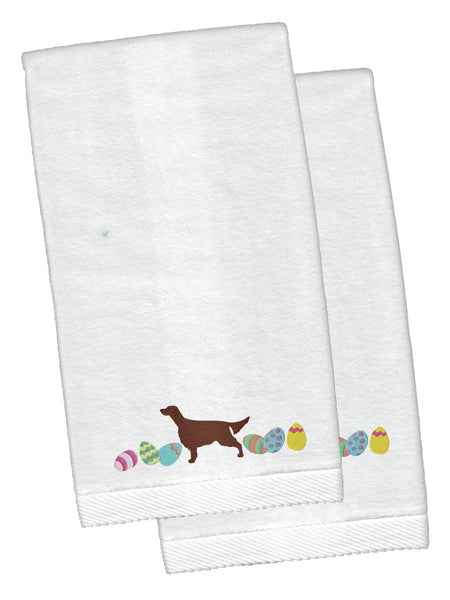 Irish Setter Easter White Embroidered Plush Hand Towel Set of 2 CK1652KTEMB by Caroline's Treasures