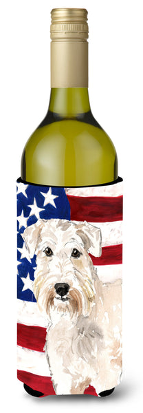 Patriotic USA Wheaten Terrier Wine Bottle Beverge Insulator Hugger CK1709LITERK by Caroline's Treasures