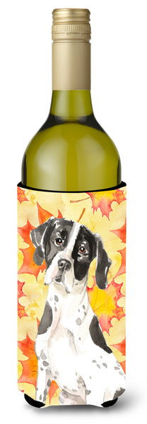 Fall Leaves English Pointer Wine Bottle Beverge Insulator Hugger CK1843LITERK by Caroline's Treasures