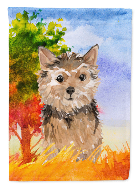 Fall Norwich Terrier Flag Garden Size CK1936GF  the-store.com.