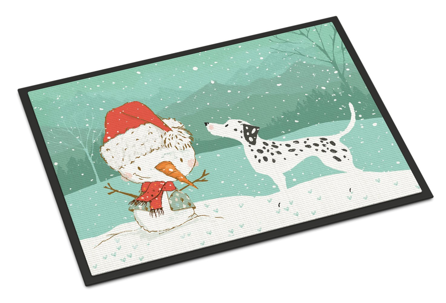 Dalmatian and Snowman Christmas Indoor or Outdoor Mat 24x36 CK2037JMAT