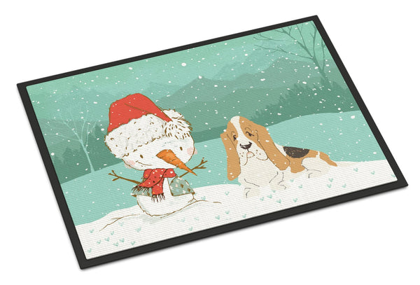 Basset Hound Snowman Christmas Indoor or Outdoor Mat 24x36 CK2051JMAT by Caroline's Treasures