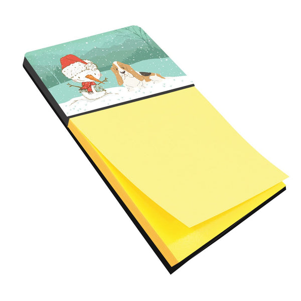 Basset Hound Snowman Christmas Sticky Note Holder CK2051SN by Caroline's Treasures